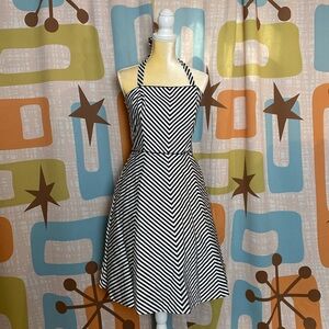 White House Black Market Chevron Stripe Halter Sundress -10 NWT